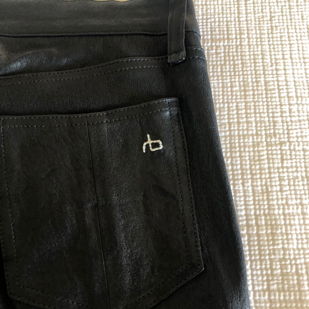 Rag & Bone Women's Skinny Lamb Leather Pants - black, size 26